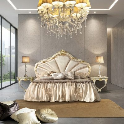 Classic bed frame beds - Double bed 180x200cm - Baroque Rococo Italy