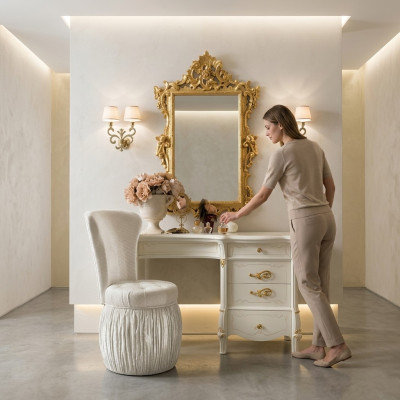 Dressing table mirror stool sideboard bedroom chest of drawers baroque rococo 3-piece new