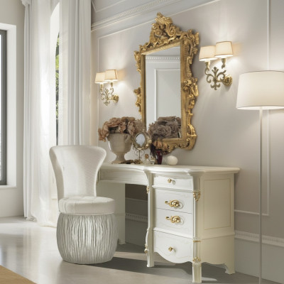 Dressing table mirror stool sideboard bedroom chest of drawers baroque rococo 3-piece new