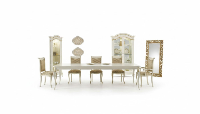 Dining room set 9 pieces. Dining table 6x chairs showcase cabinet cabinets solid wood