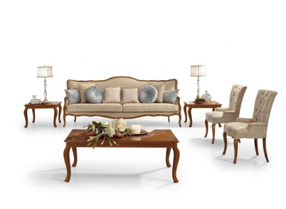 Sofa set 6-piece. Classic furniture sofa armchair side table coffee table wood