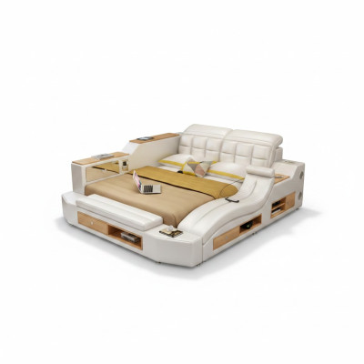 Function bed double bed leather bed beds leather upholstery bedroom marriage