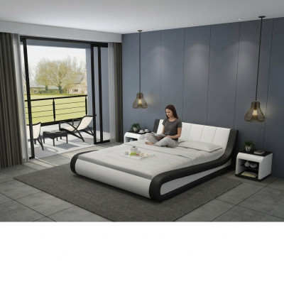 Bed leather bed upholstered bed modern double bedroom double bed beds