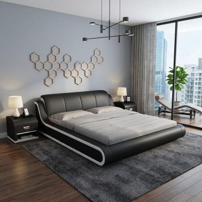 Leather bed design double bed beds bed leather upholstery bedroom marriage