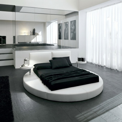 Round bed round design beds leather double hotel frame luxury sleep