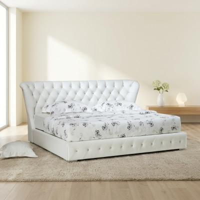 Designer Chesterfield Leather Bed Hotel Double Luxury Sleeping Room
