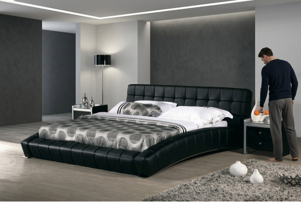 Upholstered bed beds bed upholstery marriage leather textile designer double