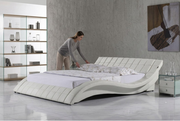 Designer upholstered bed white bed beds leather bed double bed marriage bed designer bed