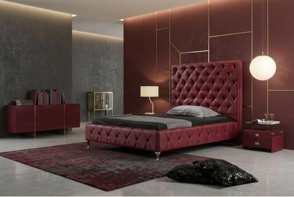 Designer Bett Chesterfield Leather Hotel Beds Luxury Double Sleep Rooms