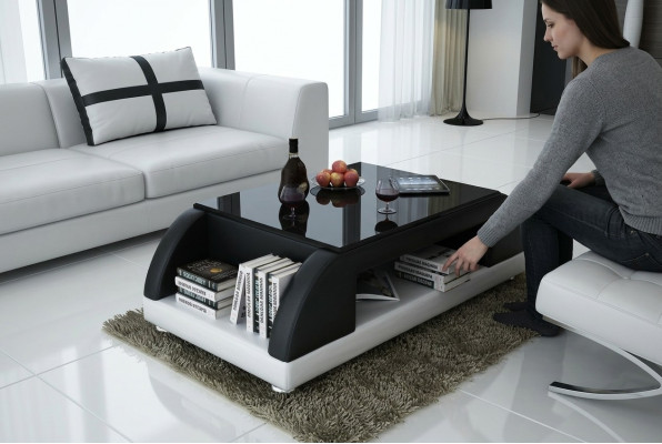 Modern couch upholstery leather table living room side glass tables