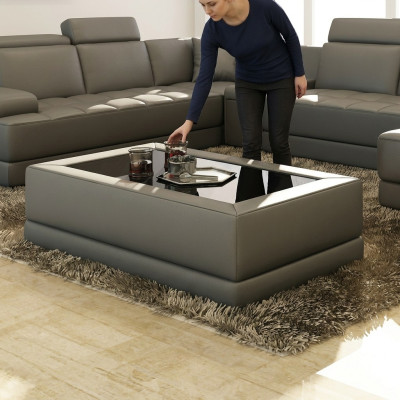 Coffee table glass design coffee table living room leather couch decor side table