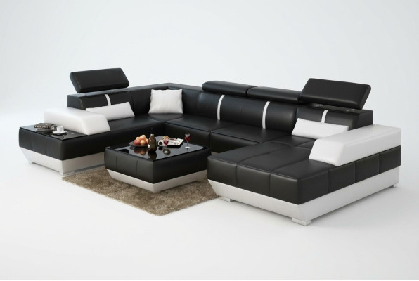Design living landscape U-shape large corner sofa couch upholstery XXL suite