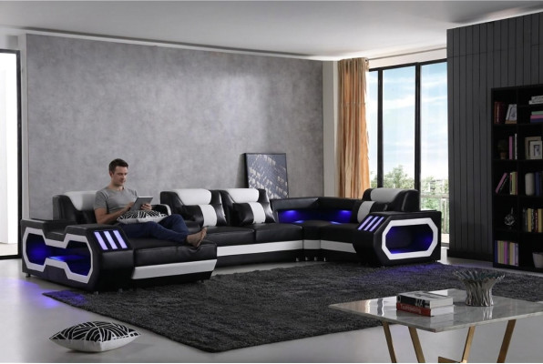 Mega large living landscape - Lighting system sofa upholstery new couch
