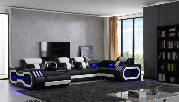 Mega large living landscape - Lighting system sofa upholstery new couch
