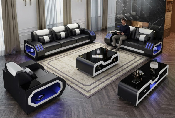 Sofa set 3+2+1 seater coffee table sideboard set design modern