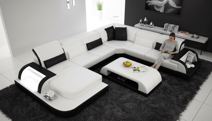 Living landscape extra luxury class corner sofa couch - corner suites leather sofa