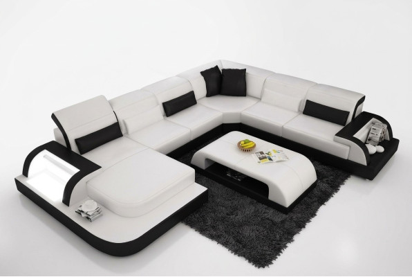 Living landscape extra luxury class corner sofa couch - corner suites leather sofa