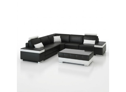 L-shape leather sofa cushion seat couch set corner sofa couch
