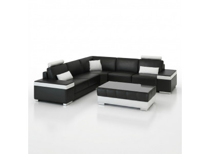 L-shape leather sofa cushion seat couch set corner sofa couch