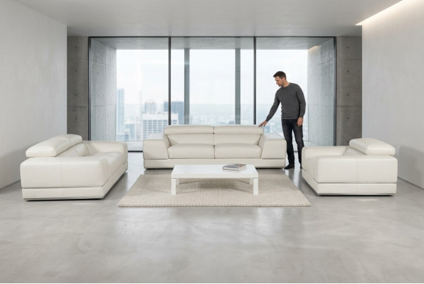 Leather sofa couch living landscape 3+1+1 new set sofa sofa set