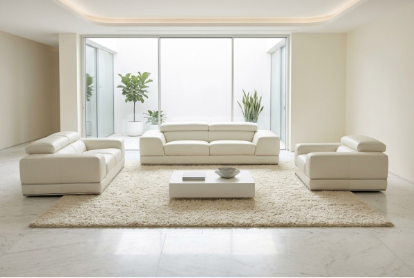 Leather sofa couch living landscape 3+1+1 new set sofa sofa set