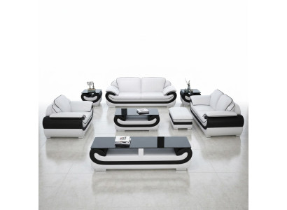 3+2+1 Seater Sofa Set 2x Side Table Sideboard Stool 7-piece Living Room Set