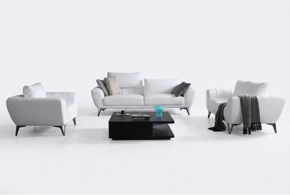Leather Suite Complete Set - Noble Designer Sofas Living Room Seating Furniture