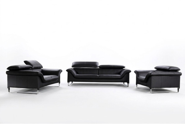 Leather sofa couch living landscape 3+1+1 seater suite modern design sofa