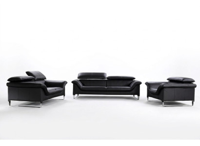 Leather sofa couch living landscape 3+1+1 seater suite modern design sofa