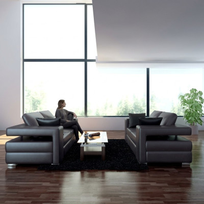 Leather sofa living landscape 3+2 seater suite design modern sofa couch