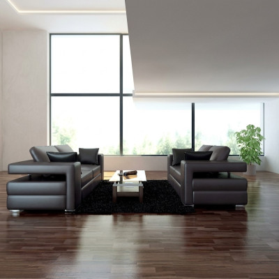 Leather sofa living landscape 3+2 seater suite design modern sofa couch