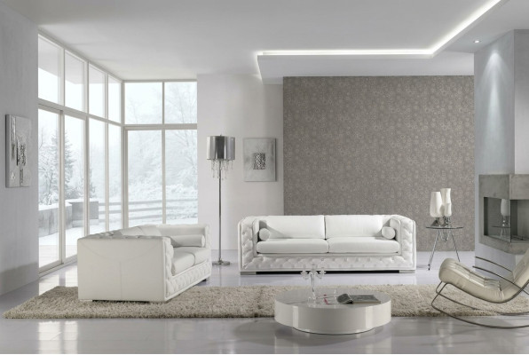 Leather sofa couch living landscape 3+2 seater suite design decor modern sofa