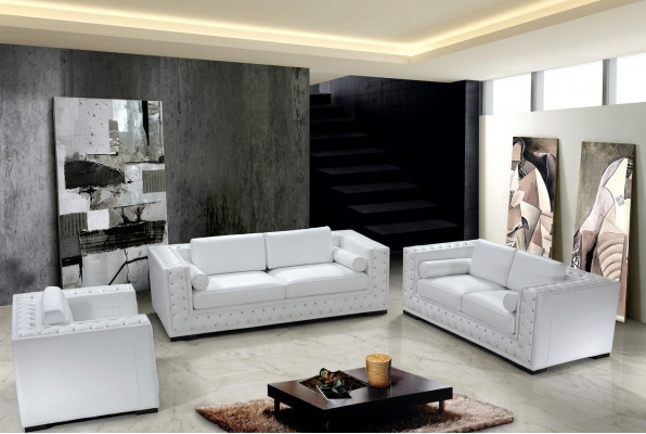 Sofa set 3+1+1 seater set design sofas upholstered couches leather Chesterfield