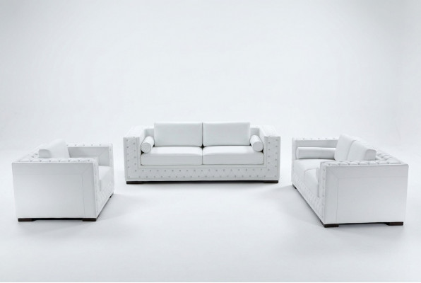Sofa set 3+1+1 seater set design sofas upholstered couches leather Chesterfield