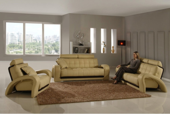 Leather Sofa Living Area 3+2 Seater Set Design Modern Sofa Leather Set
