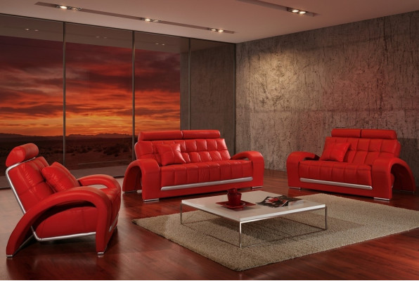Leather sofa couch living area 3+1+1 seater suite sofa set