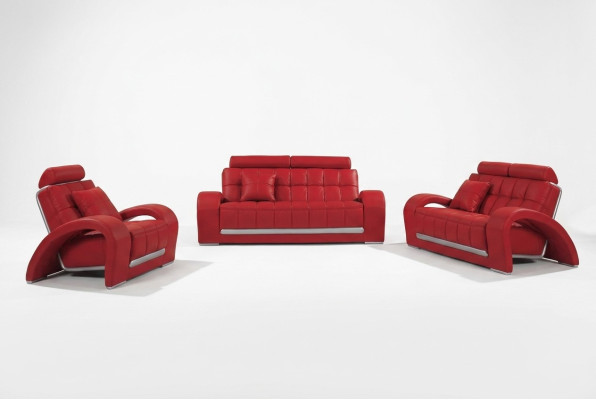 Leather sofa couch living area 3+1+1 seater suite sofa set