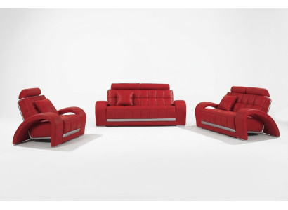 Leather sofa couch living area 3+1+1 seater suite sofa set