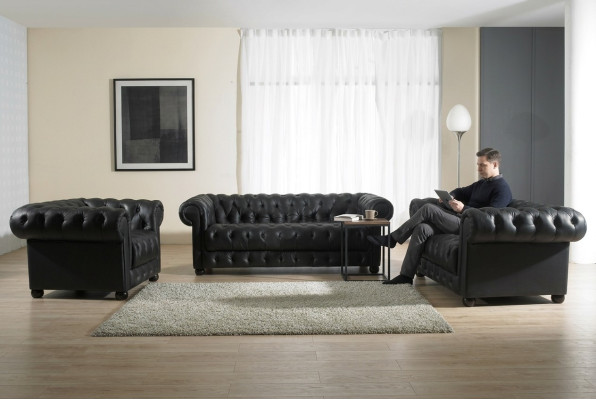 Leather sofa seat cushion set Chesterfield chairs design sofa couch set