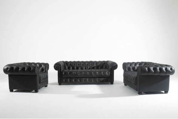 Leather sofa seat cushion set Chesterfield chairs design sofa couch set