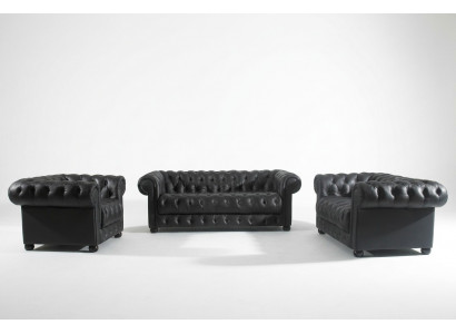 Leather sofa seat cushion set Chesterfield chairs design sofa couch set