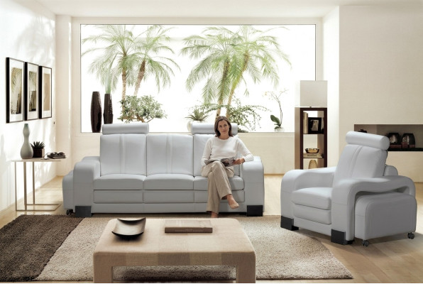 Sofa 3-seater leather sofa couch TV armchair upholstered sofa lounge sofa