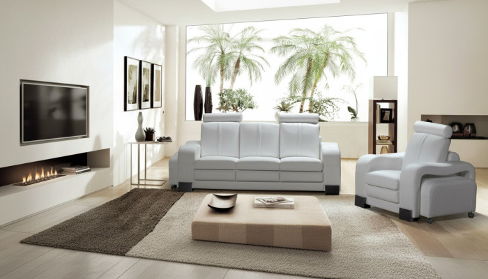 Sofa 3-seater leather sofa couch TV armchair upholstered sofa lounge sofa