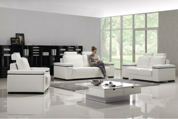 Sofa set 3+2+1 seater design sofas upholstered leather relax couches