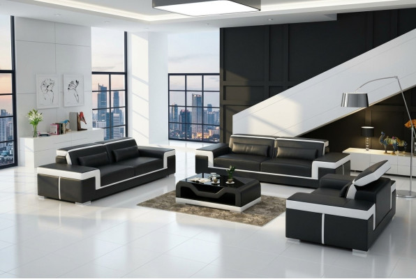 Design upholstery seating couch 3-seater set sofa sofas couches decor leather