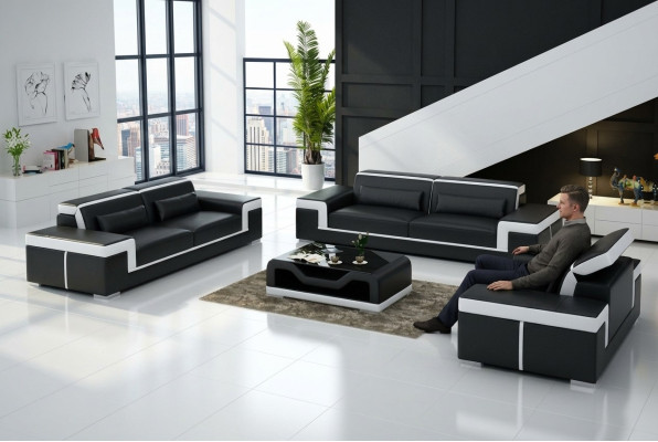 Sofa 2-seater upholstery designer couches sofas suite NEW leather sofa