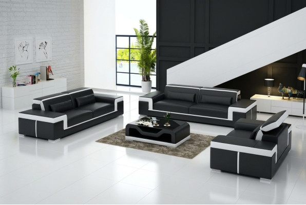 Sofa 2-seater upholstery designer couches sofas suite NEW leather sofa