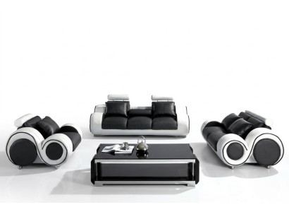 Upholstered Seat Couch 3-Seater Suite Sofa Sofas Couches Leather Three-Seater