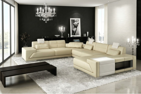 XXL BIG Living Landscape U-Shape Corner Sofa Sofa Couch Upholstery Set