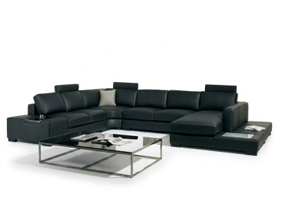 Leather sofa designer sofa U-shaped living landscape couch decor upholstery corner sofa